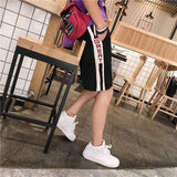Summer Men Shorts Slim-Fit Striped Casual Pants Straight Sports Pants