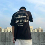 Fog T Shirt Short Sleeve Loose TShirt Male And Female Large Size Retro Sports Fear Of God essential