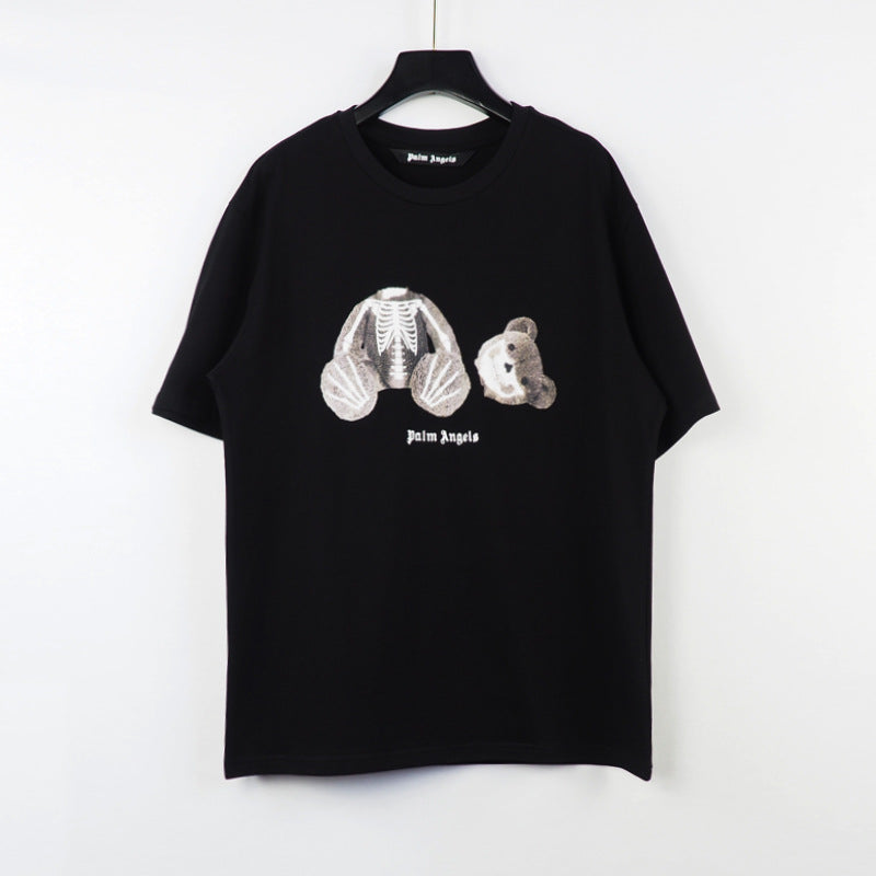 Palm Angels Broken Skull Bear Men's and Women's Short-Sleeved Loose T-shirt Student Couple
