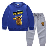 Children Pokemon Pikachu Hoodie & Pant Set Two-Piece Baby Cotton Sweater Set