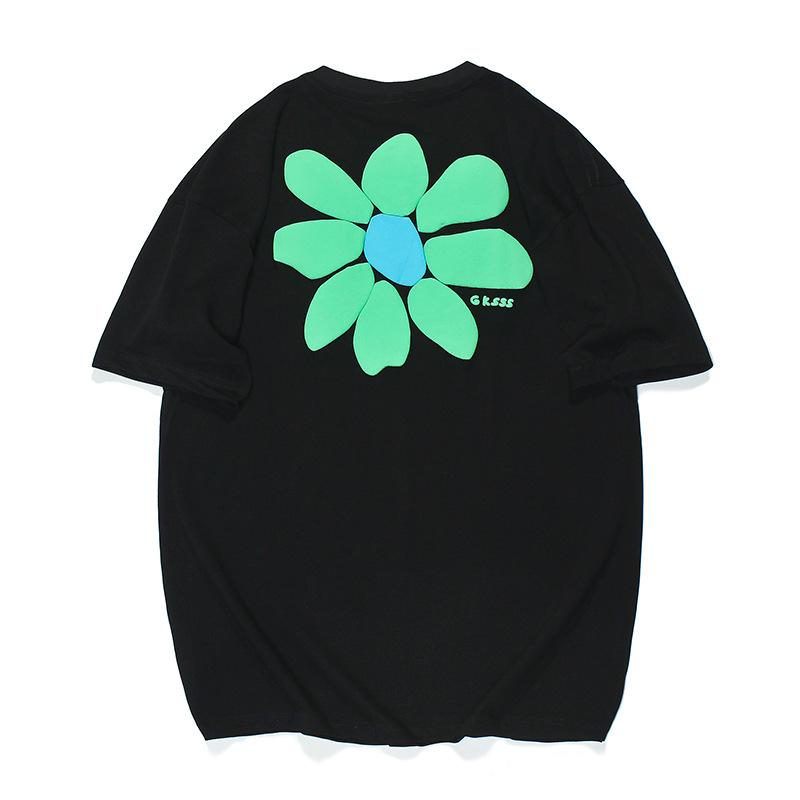 Men T Shirt Summer Casual Tops Men's Clothes Summer Wear Vintage Men's round Neck Short Sleeve Casual Loose Flower Print T-shirt