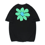 Men T Shirt Summer Casual Tops Men's Clothes Summer Wear Vintage Men's round Neck Short Sleeve Casual Loose Flower Print T-shirt