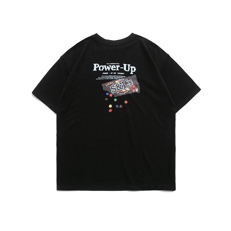 Men T Shirt Summer Casual Tops Men's Clothes Summer Wear Vintage Men's round Neck Short Sleeve Casual Loose Chocolate Bag Printed T-shirt