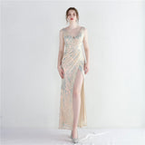 Sequin Evening Dress Split Long Sequined Fishtail Skirt