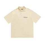 Essentials Polo Shirt High Street Fog Fear of God Essential Double Line Letter Lapel T-shirt