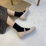 Nude Block Heel Sandals Mary Jane Shoes Women's Vintage High Heels