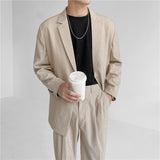 Seersucker Suit Men's Design Jacket Casual Striped Business Formal Wear