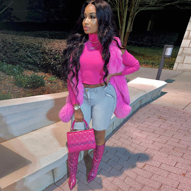 Women Plus Size Denim Shorts High Waist Stretch Slim Fit Denim Shorts