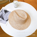 Straw Hat Hand-Woven Flat Straw Hat Women's Spring and Summer Top Hat