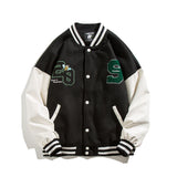 Letterman Jacket Outfit Senior Jackets Varsity Baseball Coat Spring and Autumn Men's Color Matching Loose-Fitting Workwear Jacket