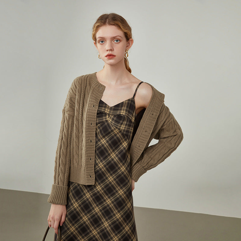 Beth Dutton Yellowstone Dresses Winter Autumn Midi Dresses Plaid Suspender Dress