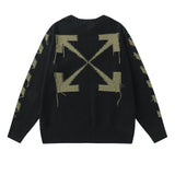 Off White Winter Fleece Sweatshirts Autumn and Winter Knitted Sweater for Men and Women