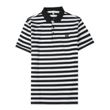 Men Polo Shirts Striped Lapel T-shirt