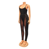 Kesha Black Dress Women's Fashion Sexy Straps Tulle Stitching Two-Piece Suit