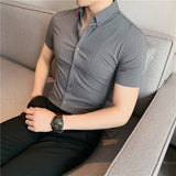 Men's Striped Short-Sleeved Shirt
