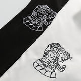 Men T Shitrs Tiger Embroidery Pattern Lapel Polo Shirt
