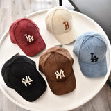 Yankee and Dogers Baseball Cap Autumn and Winter New Letter Embroidery Corduroy Baseball Cap