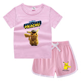 Children Pokemon Pikachu Tshirts & Shorts Casual Sports Undershirt Suit Neutral