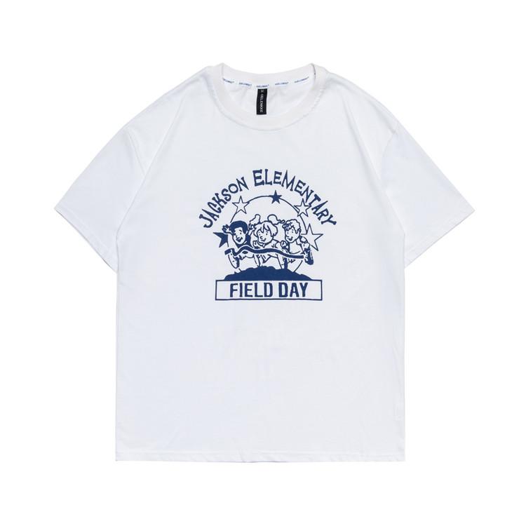 Men T Shirt Summer Casual Tops Men's Clothes Summer Wear Vintage Men's round Neck Short Sleeve Leisure Loose Cartoon Printed T-shirt