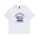 Men T Shirt Summer Casual Tops Men's Clothes Summer Wear Vintage Men's round Neck Short Sleeve Leisure Loose Cartoon Printed T-shirt