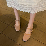 Nude Block Heel Sandals