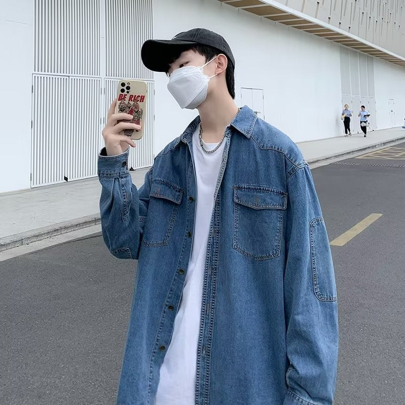 Denim Shirts Shirt Coat Men's Spring and Autumn Casual Loose Top