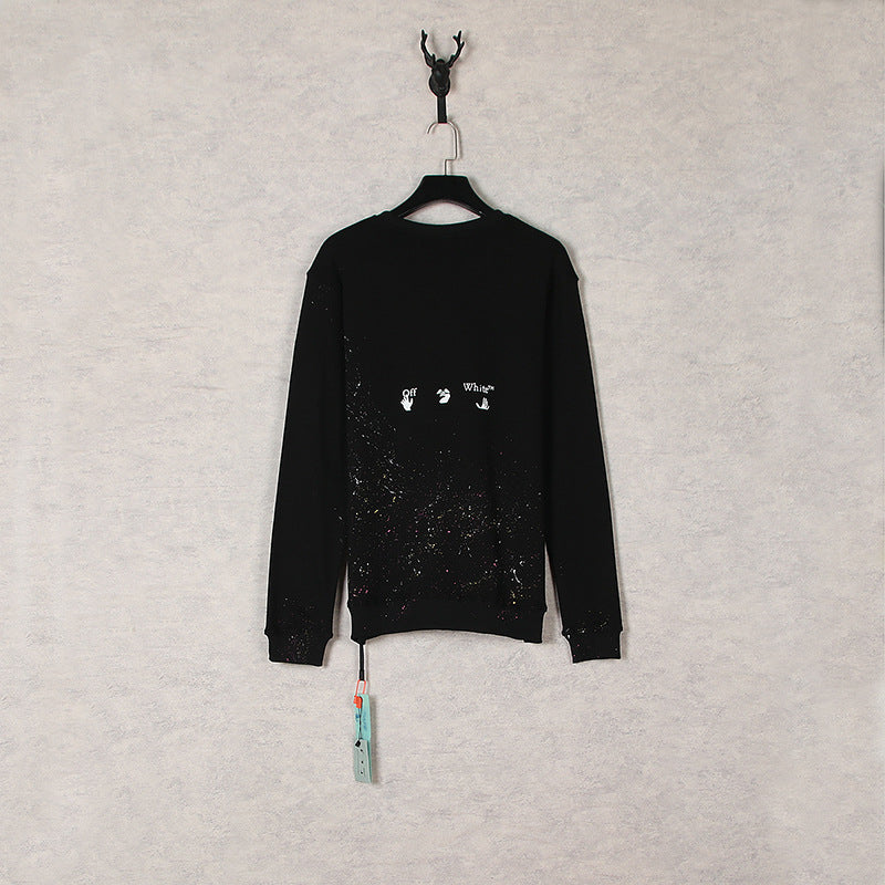 Off White Sweatshirts Long Sleeve round Neck Sweater Spring and Summer Pullover Sweater for Men and Women
