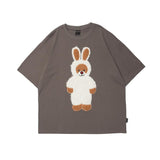 Men's T Shirt Summer Casual Tops Embroidered Short Sleeve T-shirt Men's round Neck Half Sleeve Street Fashion Loose Pullover Half Sleeve T-shirt