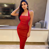 Sexy Summer Women's Backless Strap Hip-Wrapped Mid-Length Dress Dress for Women