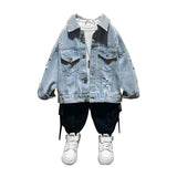 Toddler Boys Jackets Boys Spring Clothing Denim Jacket Ripped