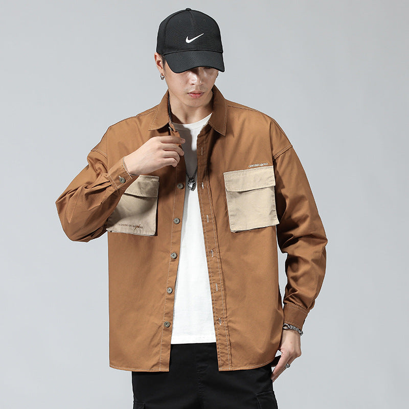 Work Shirts Workwear Shirt Men's Loose Autumn Casual Overshirt