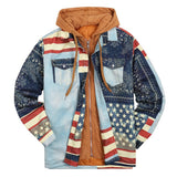 Bane Coat Plaid Long Sleeve Hooded Fake Two Pieces Cotton Padded