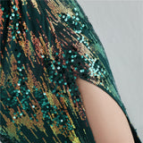 Sequin Evening Dress Split Long Sequined Fishtail Skirt