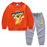 Children Pokemon Pikachu Hoodie & Pant Set Sweatshirt Set Pure Cotton Trendy