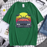 Back to the Future Costume Short Sleeve Letter Crew Neck Men's Printed T-shirt Loose