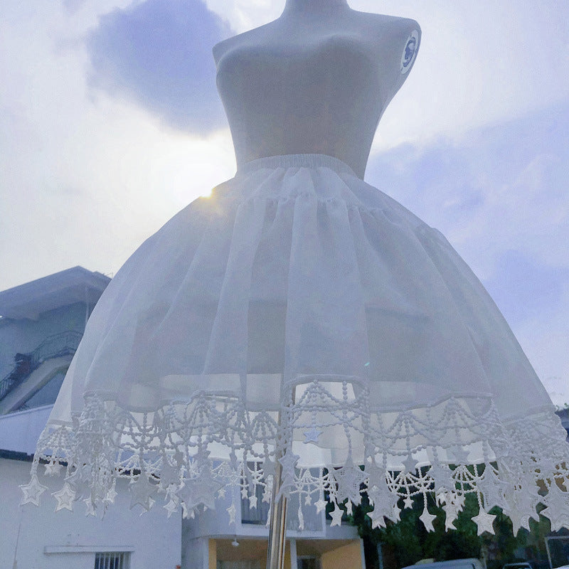 Gothic Lolita Harajuku Style Clothing Lolita Adjustable Fish Bone Bustle Violence Slip Dress Solid Color Crinoline