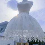 Gothic Lolita Harajuku Style Clothing Lolita Adjustable Fish Bone Bustle Violence Slip Dress Solid Color Crinoline