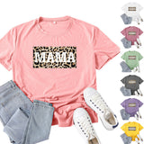 Boy Mama T Shirt Leopard Mama Pattern Printed T-shirt