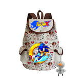 Sonic Backpack Hedgehog Sonic Backpack Cute Pattern Drawstring Backpack