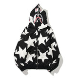 Shark Print Hoodie Sweater Coat Hoodie Male and Female Couples Wear