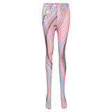 Spring Printing Skinny Hip Raise Sports Fitness Leggings
