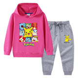 Children Pokemon Pikachu Hoodie & Pant Set Sweater Suit Cotton Trendy