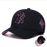 La 59fifty Hats MLB Baseball Cap Side Seam Label Golden Edge Men's and Women's Hard Top NY Peaked Cap