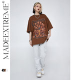 Blackair T Shirt Printed Short Sleeve Men's Retro Brown T-shirt