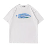 Men T Shirt Summer Casual Tops Landscape Printing Short Sleeve T-shirt Men's round Neck Half Sleeve Street Fashion Loose Pullover Half Sleeve T-shirt