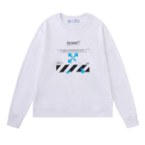 Off White Long Sleeve Round Neck Sweater Fall/Winter Crew Neck Pullover Sweatshirt