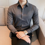Men Shirts Stretch Men's Slim-Fitting Seamless Adhesive Shirt