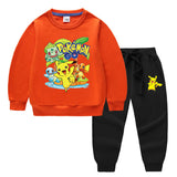 Children Pokemon Pikachu Hoodie & Pant Set Two-Piece Baby Cotton Sweater Set
