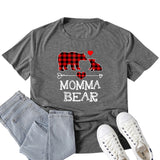 Boy Mama T Shirt Mama Bear Mother Pattern Printed Short Sleeve T-shirt