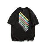 Men T Shirt Summer Casual Tops Men's Clothes Summer Wear Vintage Men's round Neck Short Sleeve Casual Loose Letter Color-Striped Printing